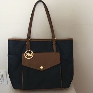 Michael Korn Leather Trim Nylon tote / shoulder bag